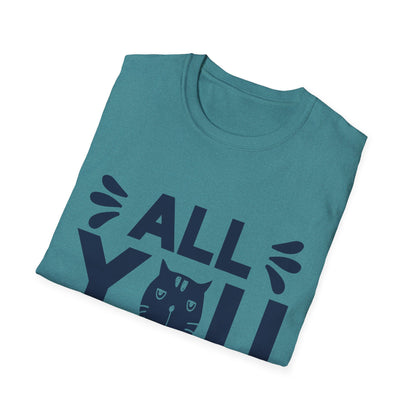 All You Need Is Cat Unisex Softstyle T-Shirt | Cute Cat Lover Tee, Gift for Pet Owners, Funny Cat T-Shirt, Cat-Themed Apparel, Birthday Gift
