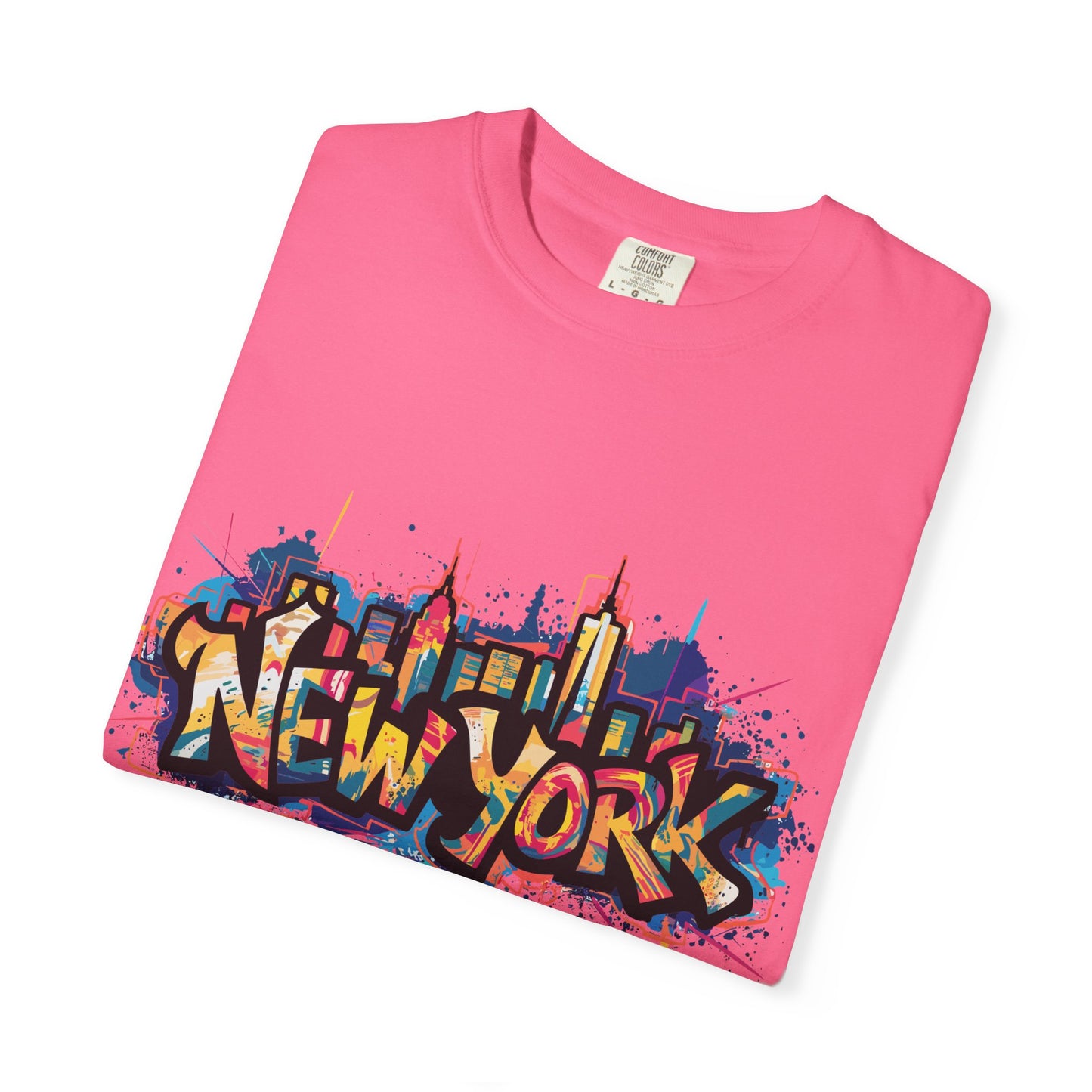 Colorful New York Graffiti T-Shirt, Streetwear Tee, City Vibe Shirt, Travel Souvenir Gift, Urban Fashion, Summer Outfit