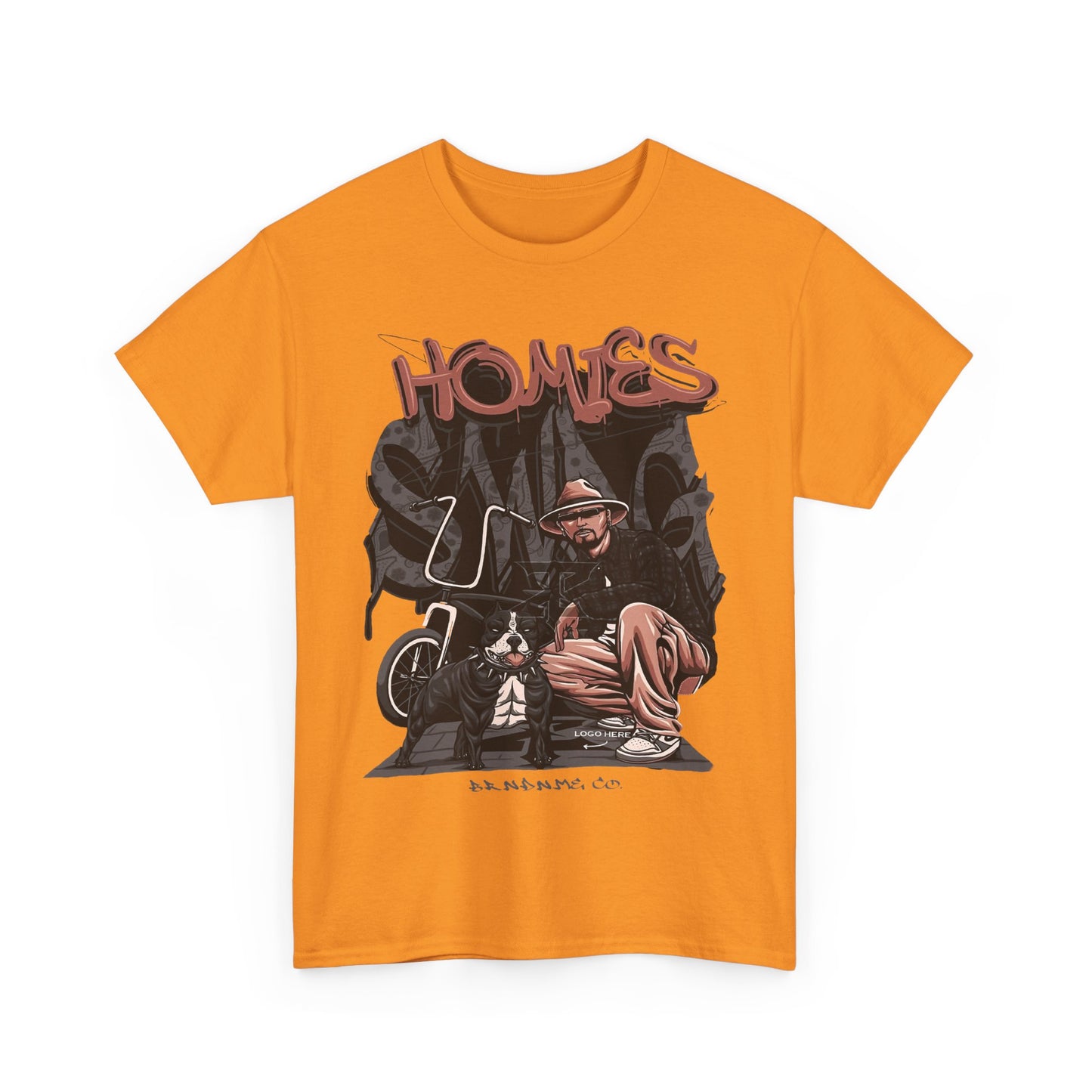 Graphic Unisex Heavy Cotton Tee - 'Homies' Casual Style