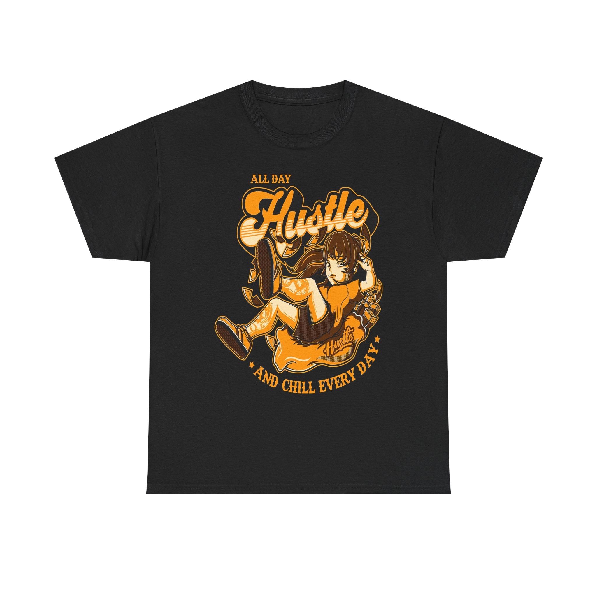 All Day Hustle Unisex Heavy Cotton Tee - Chill Vibes Graphic Tee