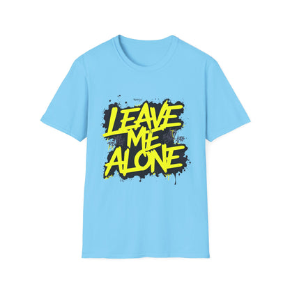 Unisex Softstyle T-Shirt with 'Leave Me Alone' Design - Funny Gift, Casual Wear, Relaxation, Self-Care, Gifts for Introverts