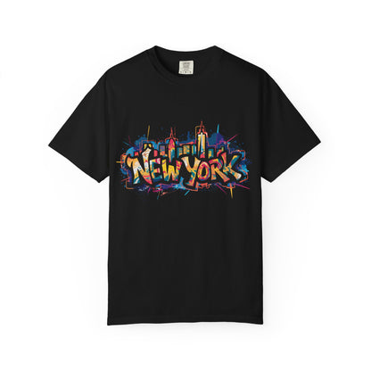 Colorful New York Graffiti T-Shirt, Streetwear Tee, City Vibe Shirt, Travel Souvenir Gift, Urban Fashion, Summer Outfit