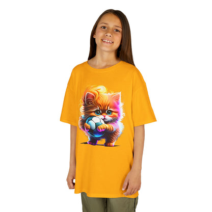 Colorful Kitten Kids Tee - Fun, Playful Cotton T-Shirt for Cat Lovers