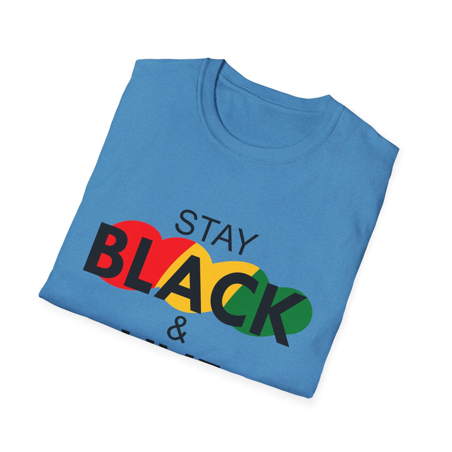 Unisex Softstyle T-Shirt: Stay Black & Live Tee for Activism, Streetwear, Casual Wear, Gifts for Culture Lovers, Statement Shirt