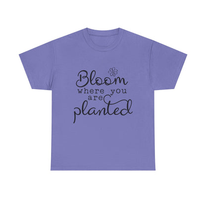 Inspirational Bloom Tee - Unisex Heavy Cotton T-Shirt for Growth Mindset