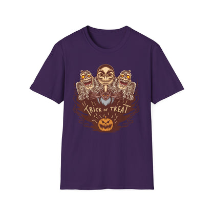 Halloween Trick or Treat Unisex T-Shirt, Spooky Shirt, Fall Fashion, October Celebration Tee, Halloween Costume Tee
