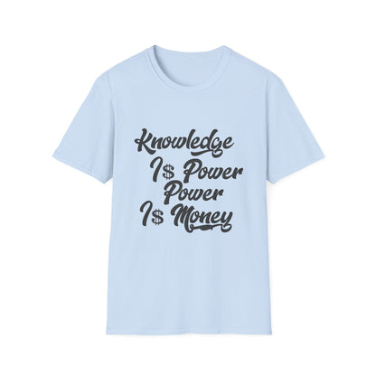 Knowledge Is Power Unisex Softstyle T-Shirt - Stylish Motivational Tee