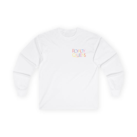 Long Sleeve Tee — 'Royalty Rules' Pastel Minimalist Chest Logo