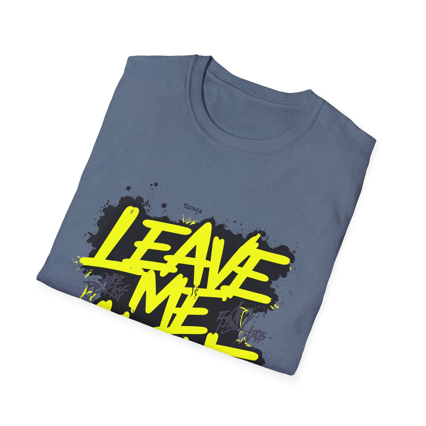 Unisex Softstyle T-Shirt with 'Leave Me Alone' Design - Funny Gift, Casual Wear, Relaxation, Self-Care, Gifts for Introverts