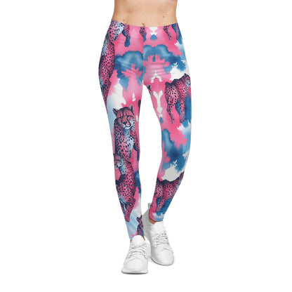 Vibrant Leopard Print Leggings, Activewear, Yoga Pants, Workout Leggings, Casual Fashion, Trendy Outfits