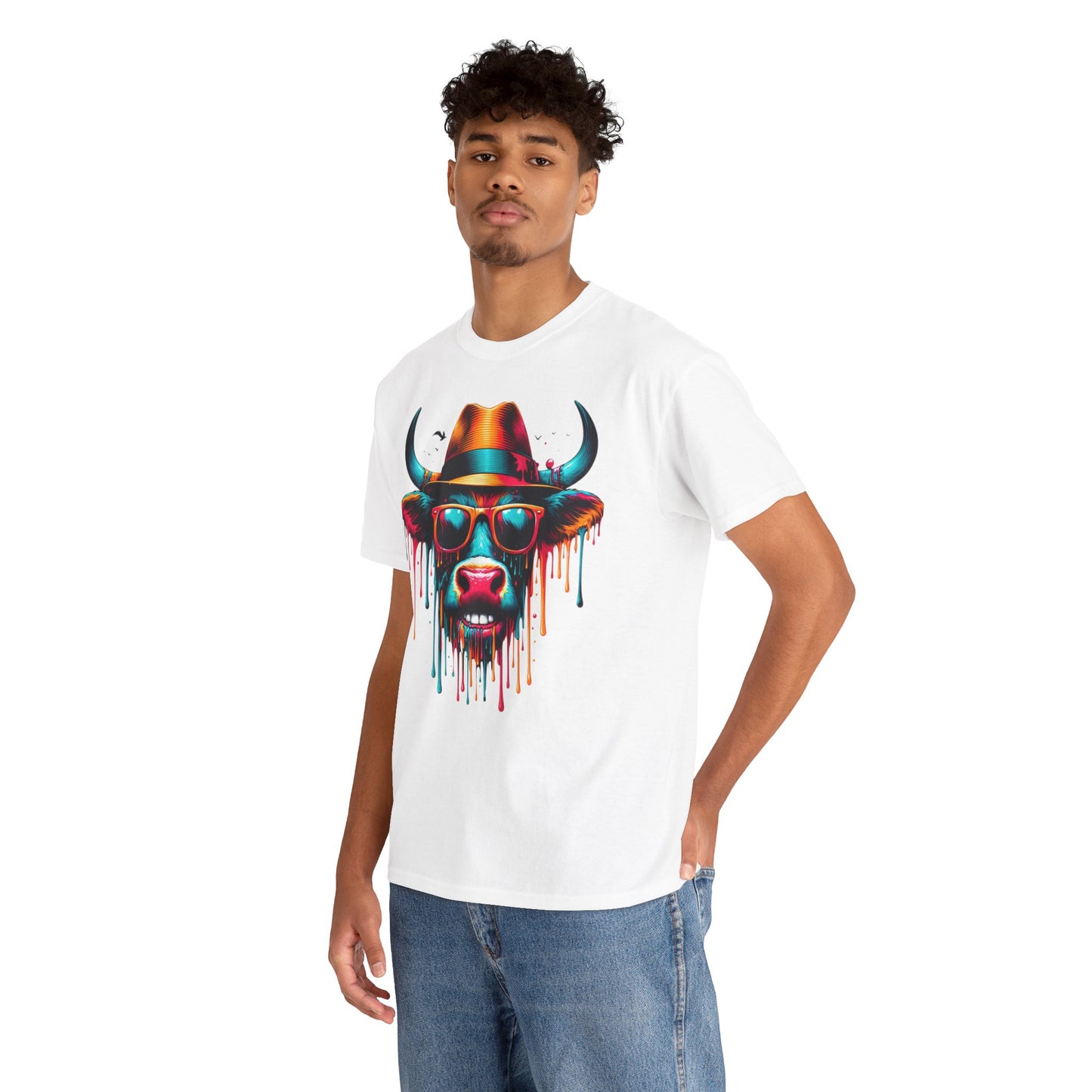 Cool Cow Graphic Unisex Heavy Cotton Tee - Fun Party T-Shirt