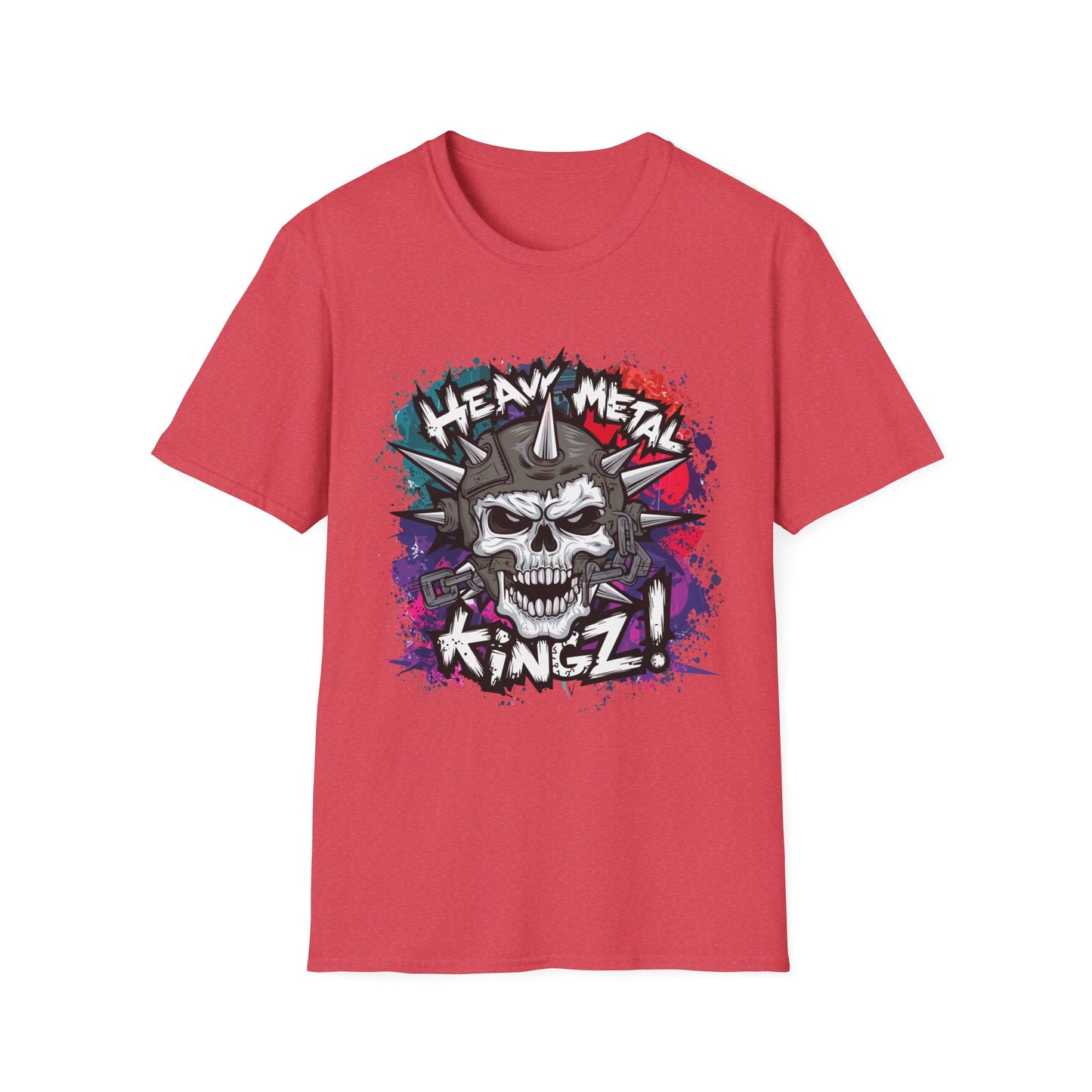 Heavy Metal Kingz Unisex Softstyle T-Shirt, Rock Music Tee, Gift for Metalheads, Concert Apparel, Edgy Graphic Shirt