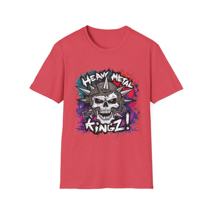 Heavy Metal Kingz Unisex Softstyle T-Shirt, Rock Music Tee, Gift for Metalheads, Concert Apparel, Edgy Graphic Shirt