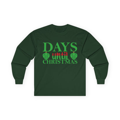 Christmas Countdown Long Sleeve Tee, Holiday Shirt, Unisex Christmas Apparel, Countdown to Christmas Gift, Seasonal T-Shirt