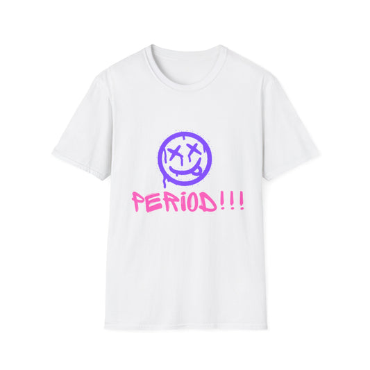 Vibrant Graphic Tee - 'PERIOD!!!' Unisex Softstyle T-Shirt, Trendy Casual Wear, Gift for Friends, Statement Tee, Everyday Comfort