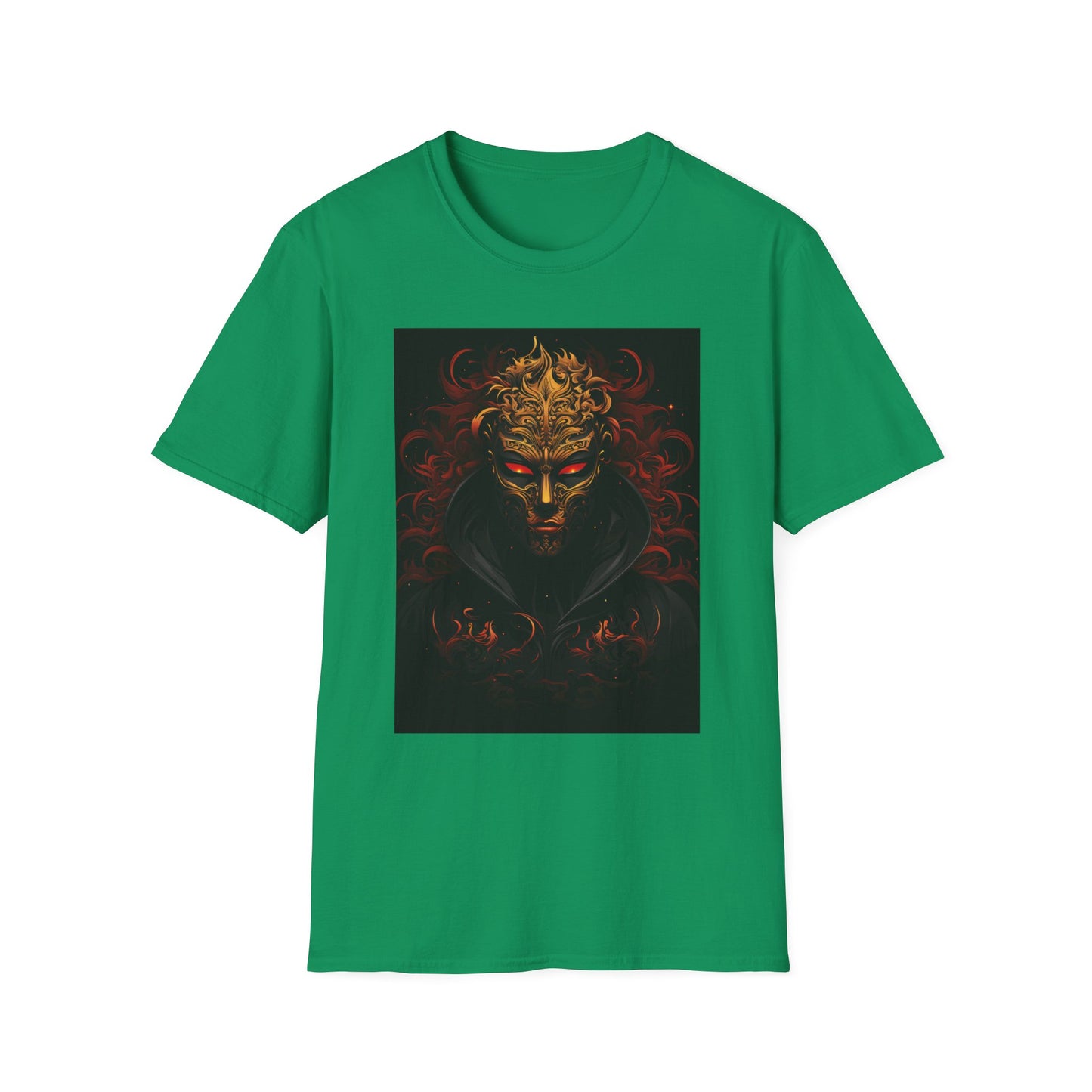 Bold Graphic Unisex Softstyle T-Shirt with Mask Design