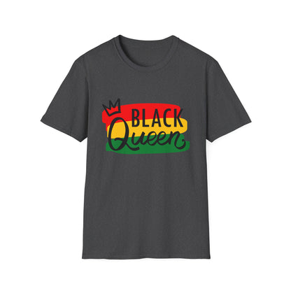 Black Queen Unisex Softstyle T-Shirt | Empowerment, Cultural Pride, Casual Wear, Gift for Her, Black History Month