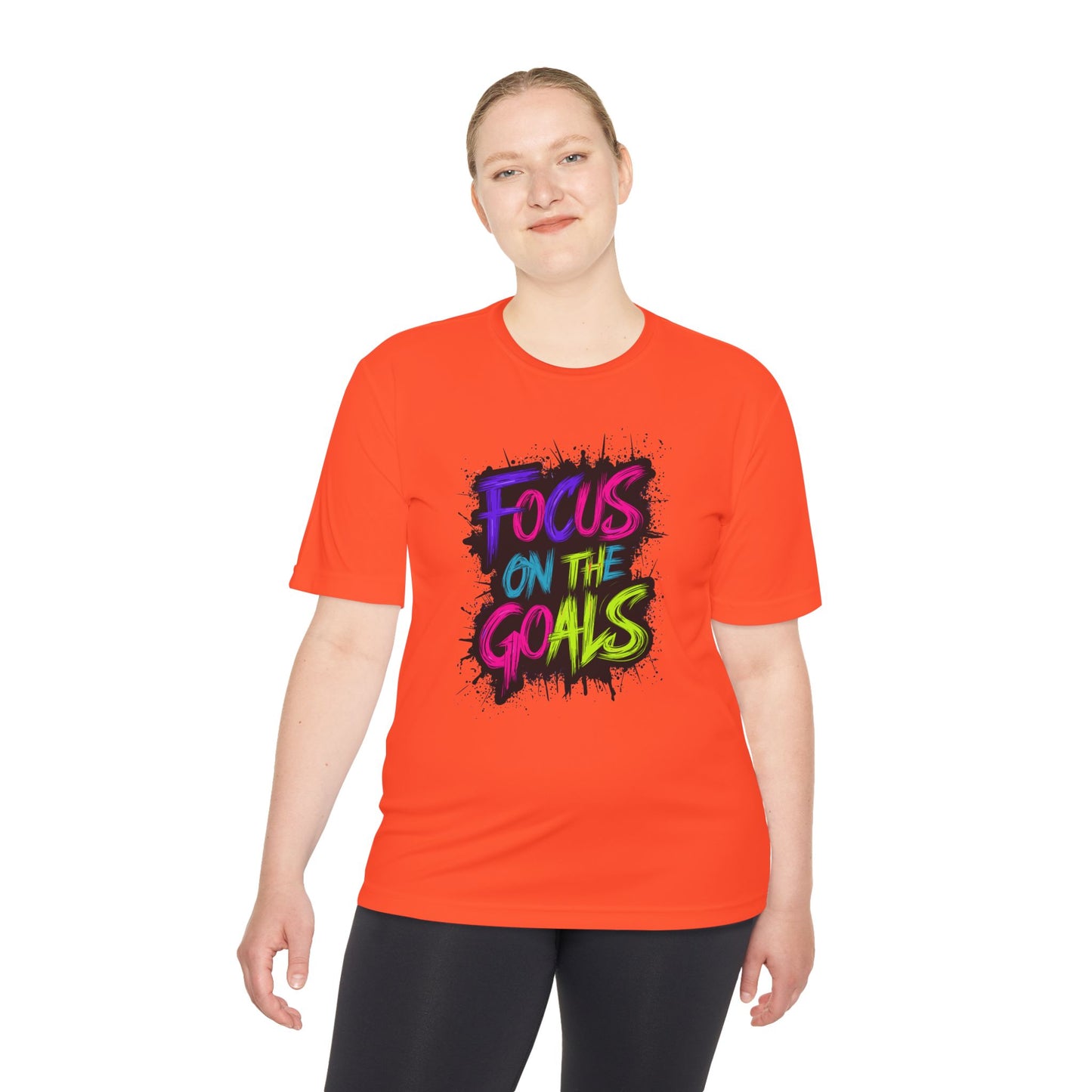 Colorful Motivational Fitness Tee for Active Lifestyle, Gym Shirt, Workout Shirt, Gift for Athletes, Focus on the Goals