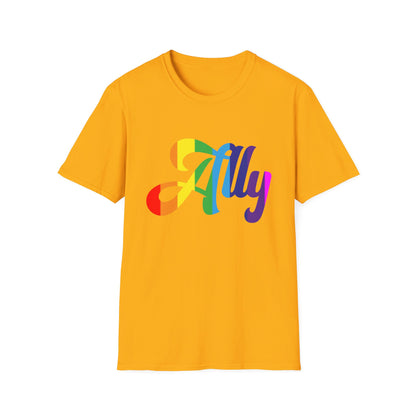 Pride Ally T-Shirt, Unisex Tee for LGBTQ+ Support, Softstyle Shirt for Everyday Wear, Gift for Allies