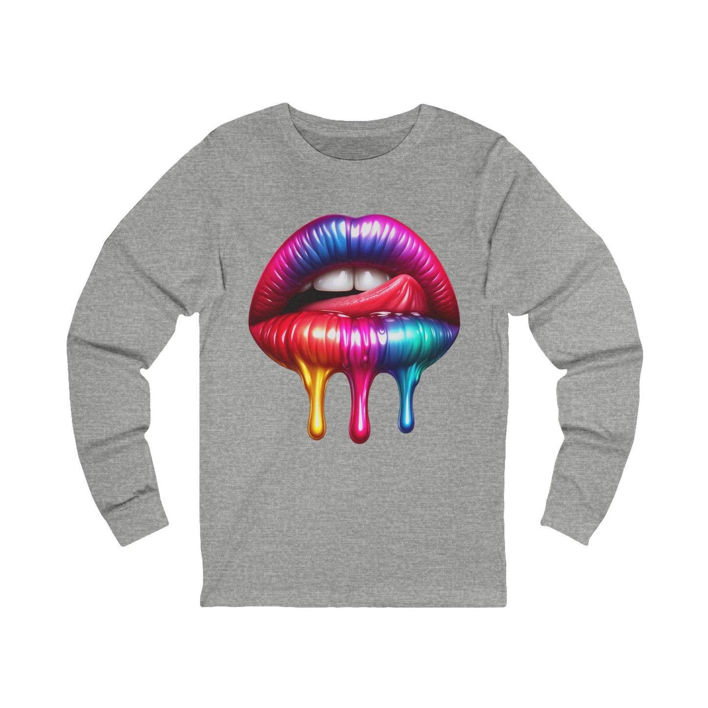 Colorful Dripping Lips Unisex Jersey Long Sleeve Tee