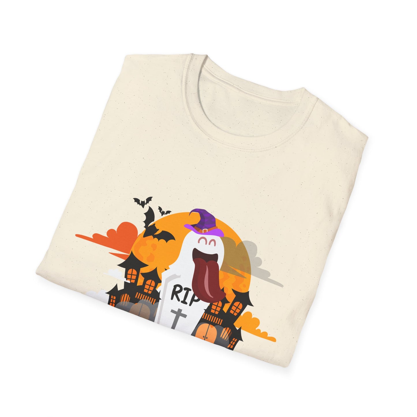 Halloween Ghost Graphic Tee, Unisex Softstyle T-Shirt, Spooky Shirt, Halloween Costume, Halloween Gift, Treat or Treat T-Shirt