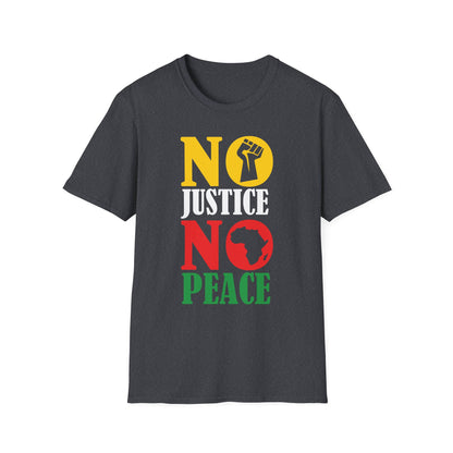 Justice No Peace T-Shirt | Unisex Softstyle Tee | Activism Apparel | Social Justice Gift | Orange Protest Shirt | Statement Tee