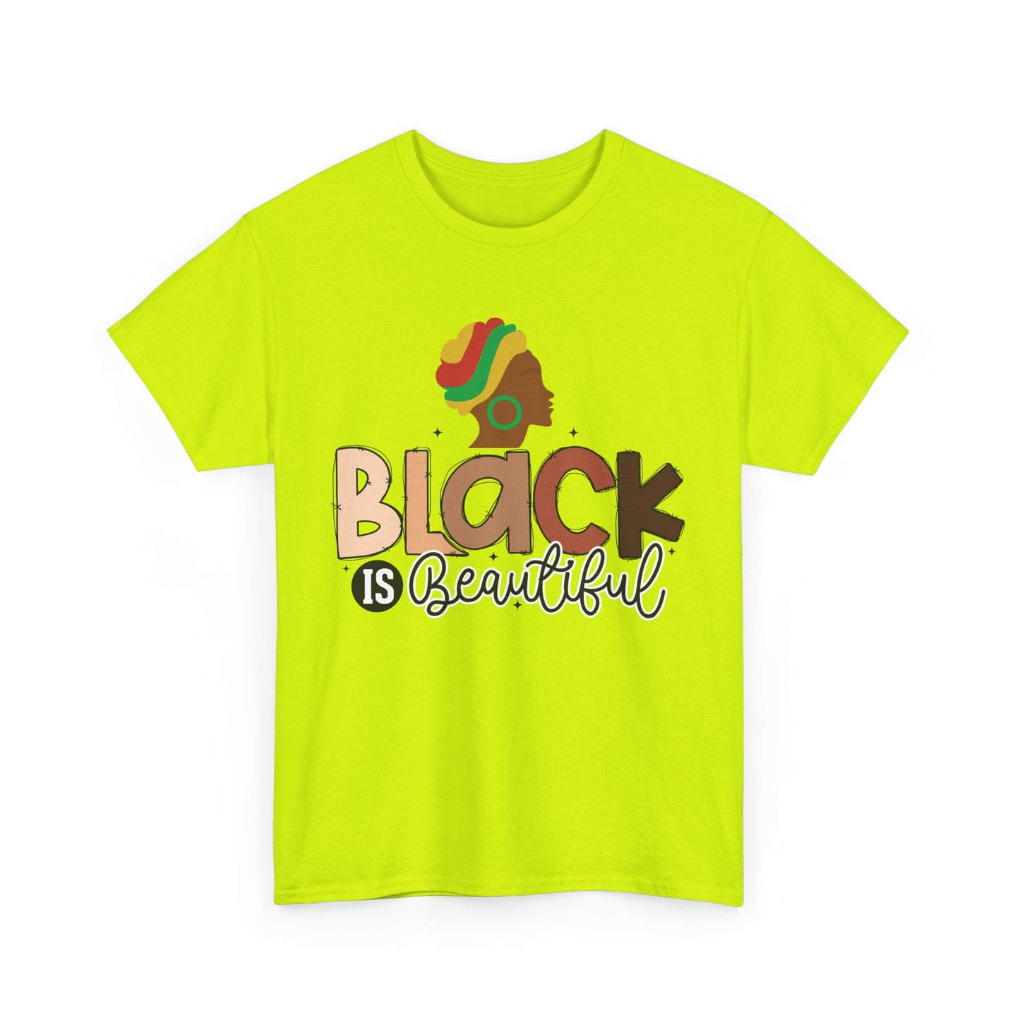 Black is Beautiful Unisex Heavy Cotton Tee, Inspirational T-Shirt, Diversity Apparel, Affirmation Clothing, Gift for Activists