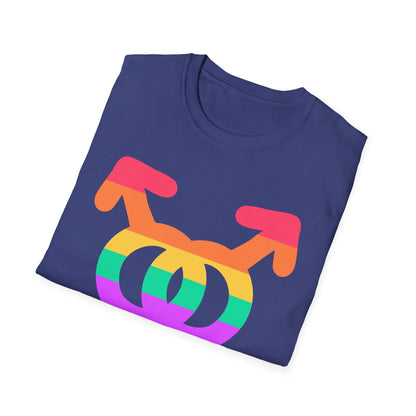 Gay Pride Unisex Softstyle T-Shirt | LGBTQ+ Pride Apparel, Festival Outfits, Gift for Allies, Rainbow Shirt