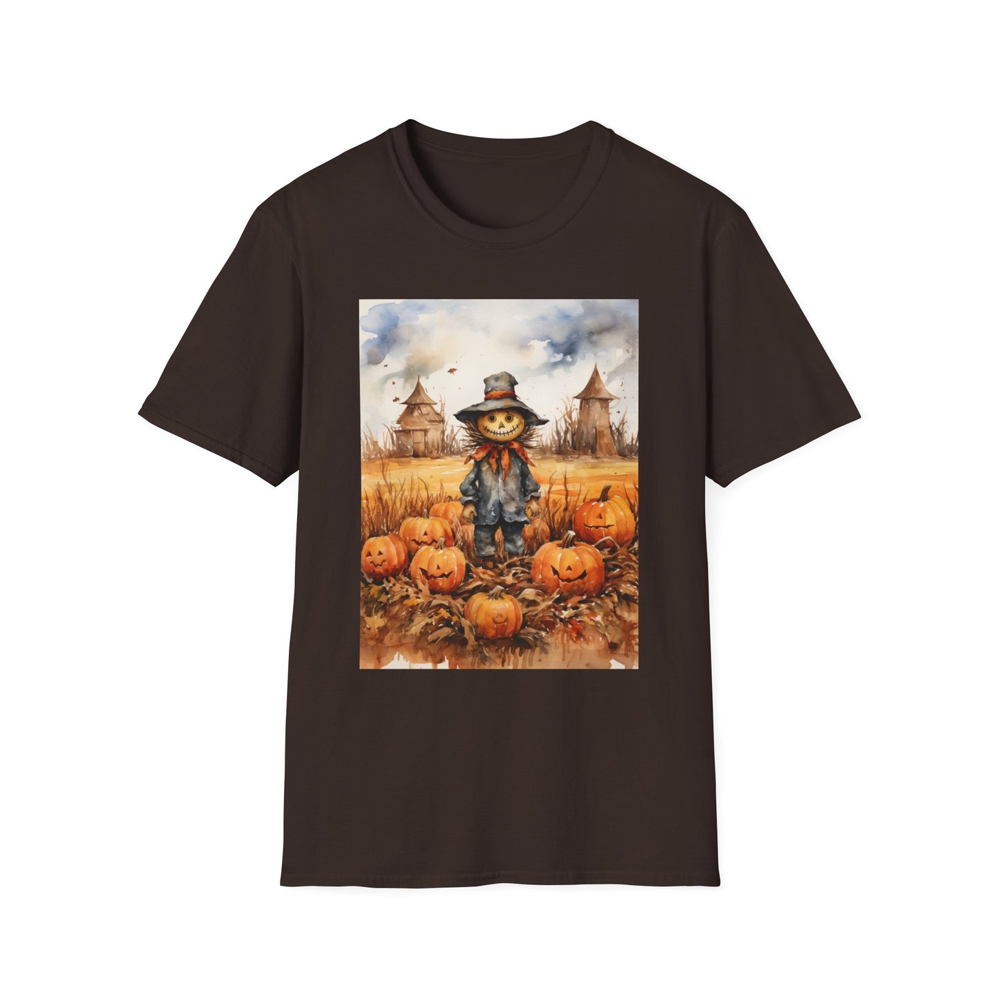 Autumn Scarecrow T-Shirt, Fall Halloween Tee, Pumpkin Patch Shirt, Unisex Graphic Top, Cozy Harvest Apparel