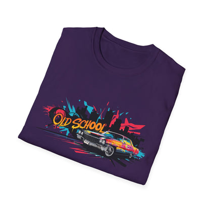 Retro Car Graphic Unisex Softstyle T-Shirt, Vintage Tee, Old School Shirt, Cool Graphic Tee, Gift for Car Lovers, Unisex T-Shirt