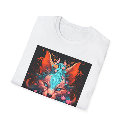 Vibrant Fox Floral Unisex Softstyle T-Shirt