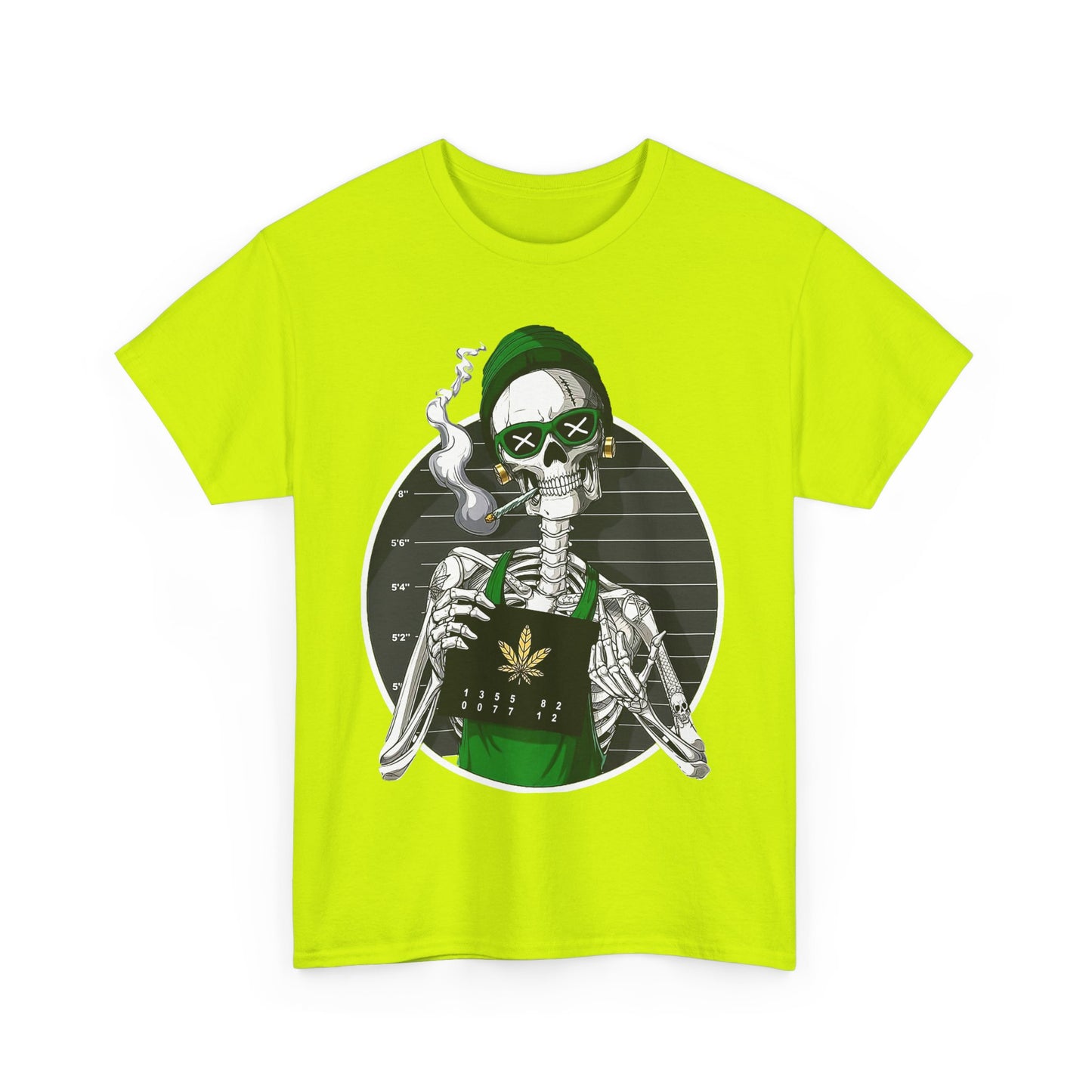 Edgy Skeleton Cannabis Tee | Unisex Heavy Cotton T-Shirt