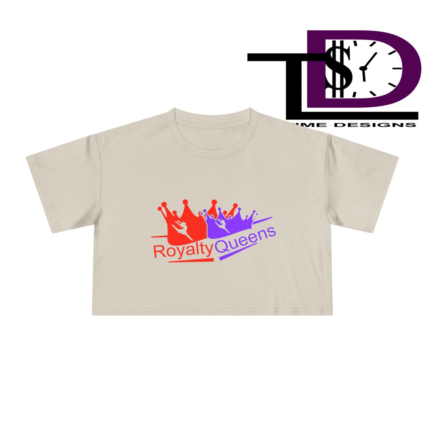 Royalty Queens Women's Crop Tee - Fun Summer Style, Casual Streetwear, Gift for Her, Festival Outfit, Vivid Crown Design