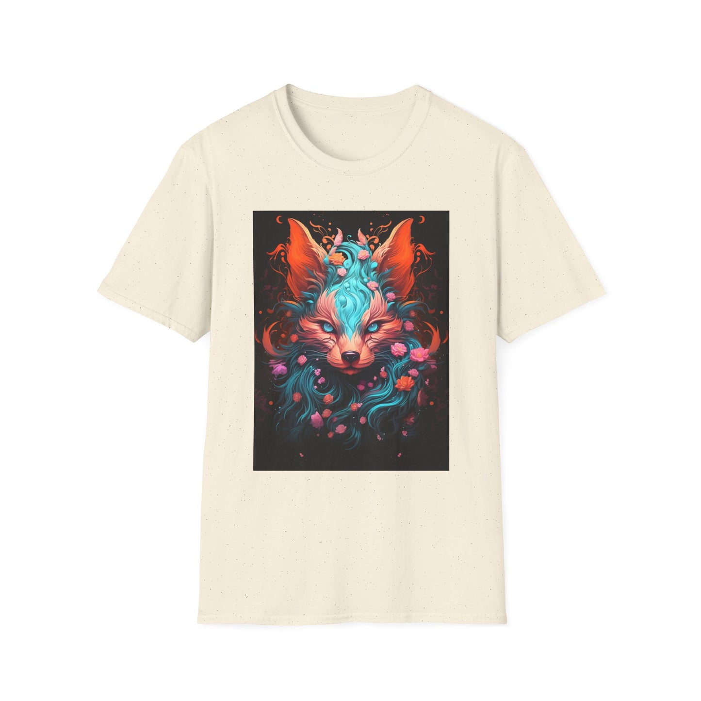 Vibrant Fox Floral Unisex Softstyle T-Shirt