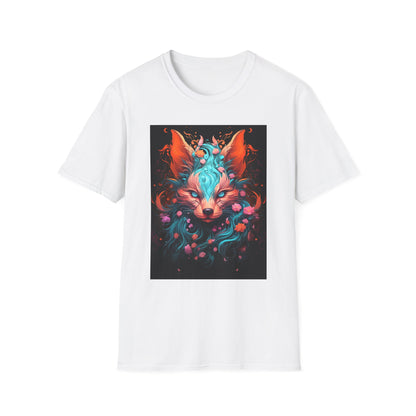 Vibrant Fox Floral Unisex Softstyle T-Shirt