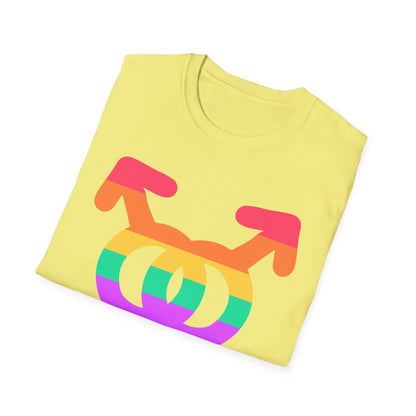 Gay Pride Unisex Softstyle T-Shirt | LGBTQ+ Pride Apparel, Festival Outfits, Gift for Allies, Rainbow Shirt