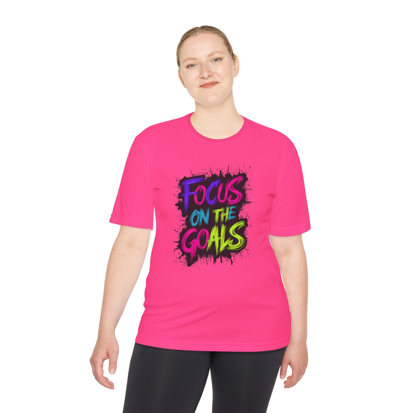 Colorful Motivational Fitness Tee for Active Lifestyle, Gym Shirt, Workout Shirt, Gift for Athletes, Focus on the Goals