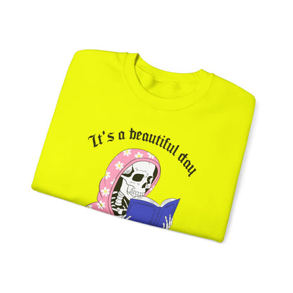 Unisex Heavy Blend™ Crewneck Sweatshirt - "It's a Beautiful Day to Leave Me Alone" Cozy Graphic