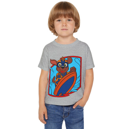 Toddler Graphic T-Shirt, Fun Surfing Dog Design, Kids Beachwear, Playful Summer Outfit, Birthday Gift for Boys & Girls