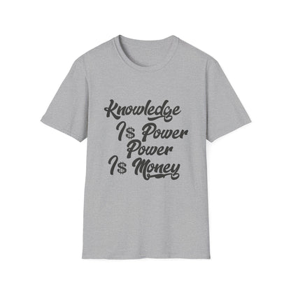 Knowledge Is Power Unisex Softstyle T-Shirt - Stylish Motivational Tee