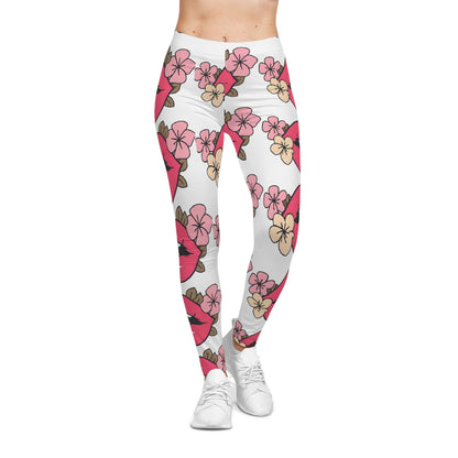 Playful Floral Leggings - Trendy, Comfortable Activewear for Women | Perfect for Yoga, Everyday Use, Spring Fashion, Gifts