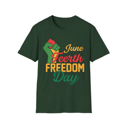 Juneteenth Freedom Day Unisex Softstyle T-Shirt, Celebration Tee, Black History Month Shirt, Equality Apparel, Gift for Activists