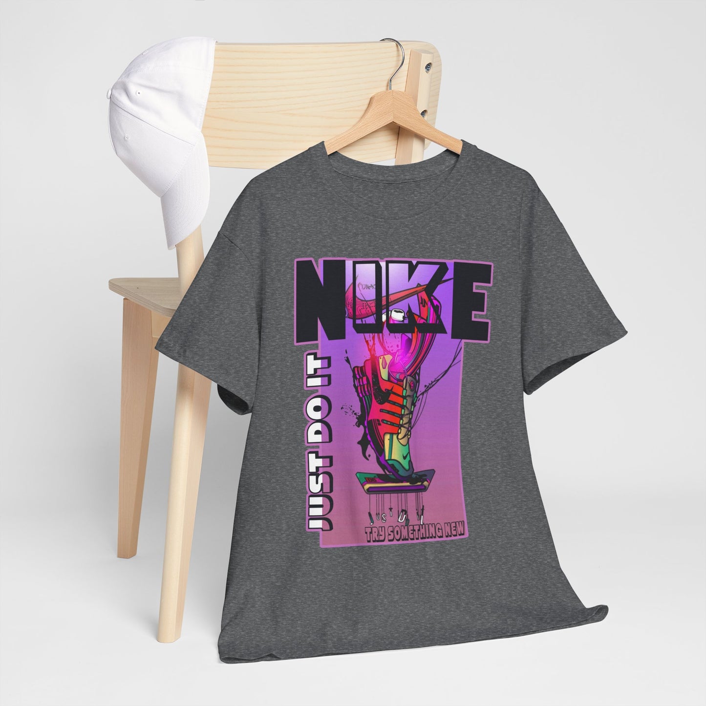 Vintage-Style Nike Unisex Heavy Cotton Tee - Just Do It Graphic Shirt