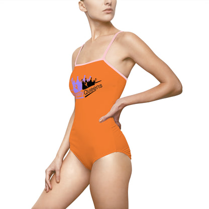 Queens' Royal One-Piece Swimsuit | Beachwear, Summer Swim, Pool Party, Vacation Attire, Birthday Gift