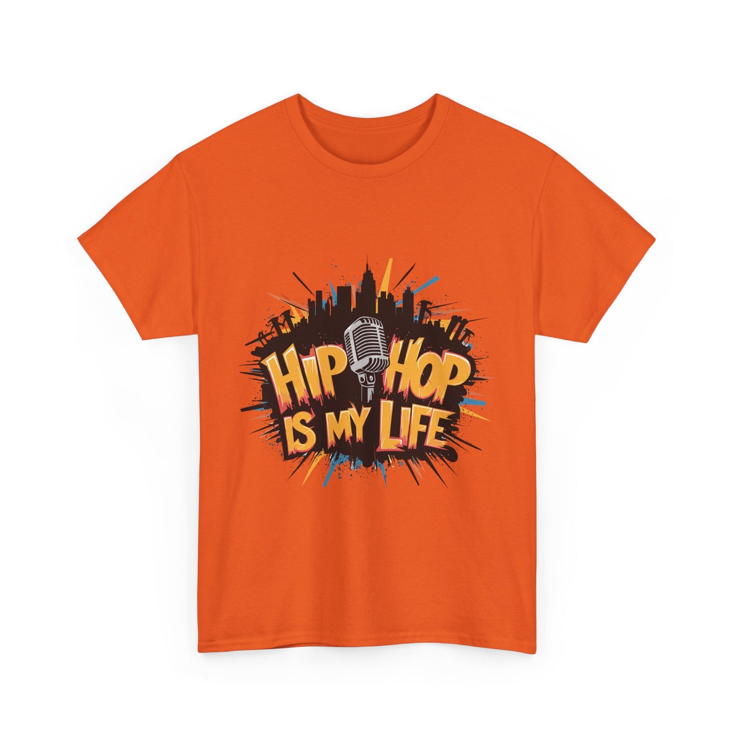 Hip Hop Is My Life Unisex Heavy Cotton Tee, Music Lover Gift, Streetwear T-Shirt, Cool Graphic Tee, Youthful Style, Everyday Casual Wear