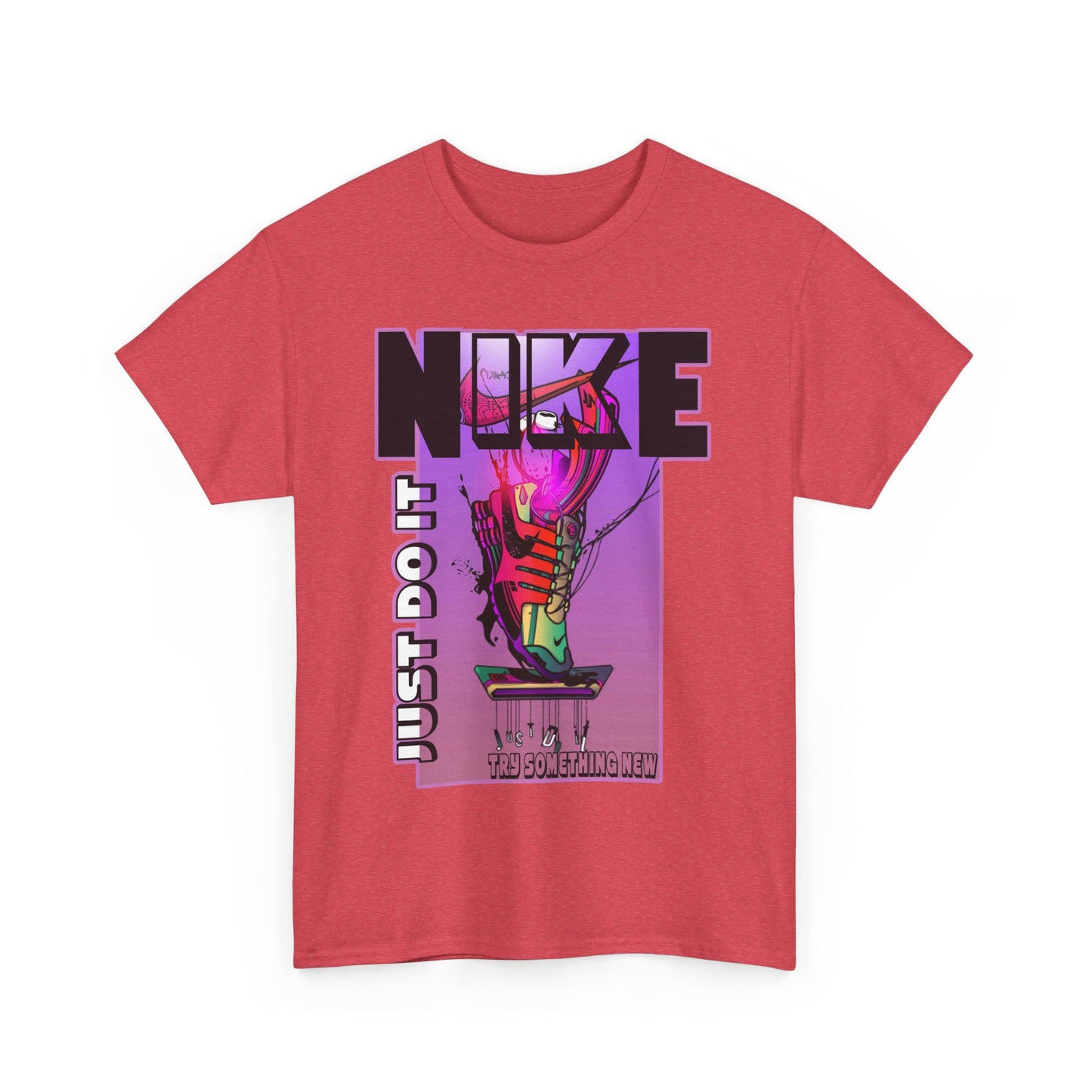 Vintage-Style Nike Unisex Heavy Cotton Tee - Just Do It Graphic Shirt