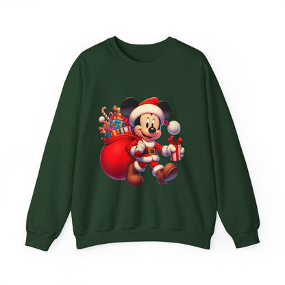 Christmas Mickey Crewneck Sweatshirt — Santa Mickey with Gifts Holiday Sweatshirt
