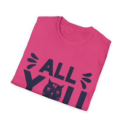 All You Need Is Cat Unisex Softstyle T-Shirt | Cute Cat Lover Tee, Gift for Pet Owners, Funny Cat T-Shirt, Cat-Themed Apparel, Birthday Gift