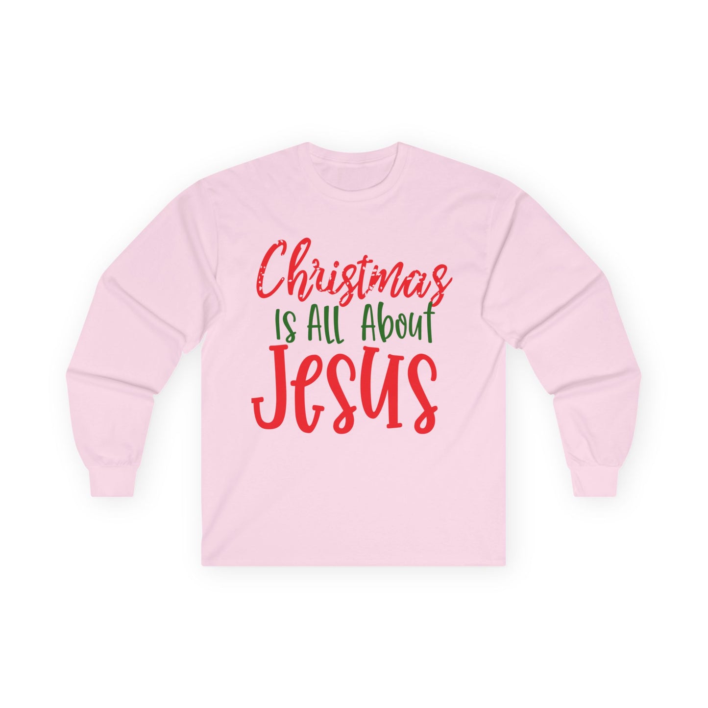 Christmas Jesus Long Sleeve Tee, Unisex Cotton Holiday Shirt, Religious Gift, Faith-Based Apparel, Church Activities, Family Gatherings