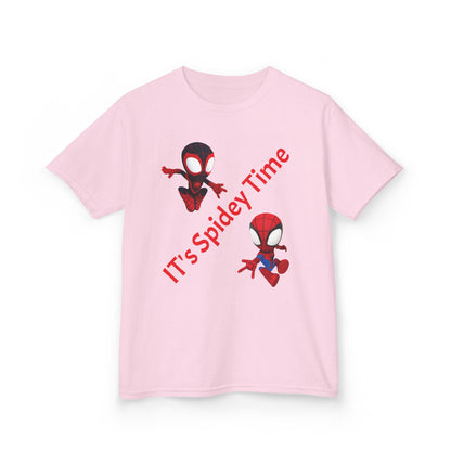 Kids Spidey Time Tee - Fun Cotton Shirt for Superhero Lovers, Birthday Gift, Marvel Fans, Casual Wear, Kids' Party